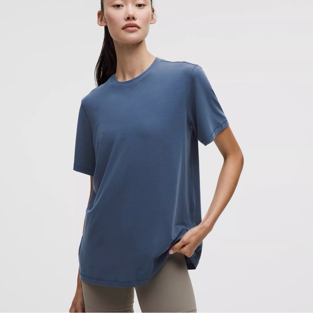 lululemon athletica Classic Blue Short Sleeve Tee
